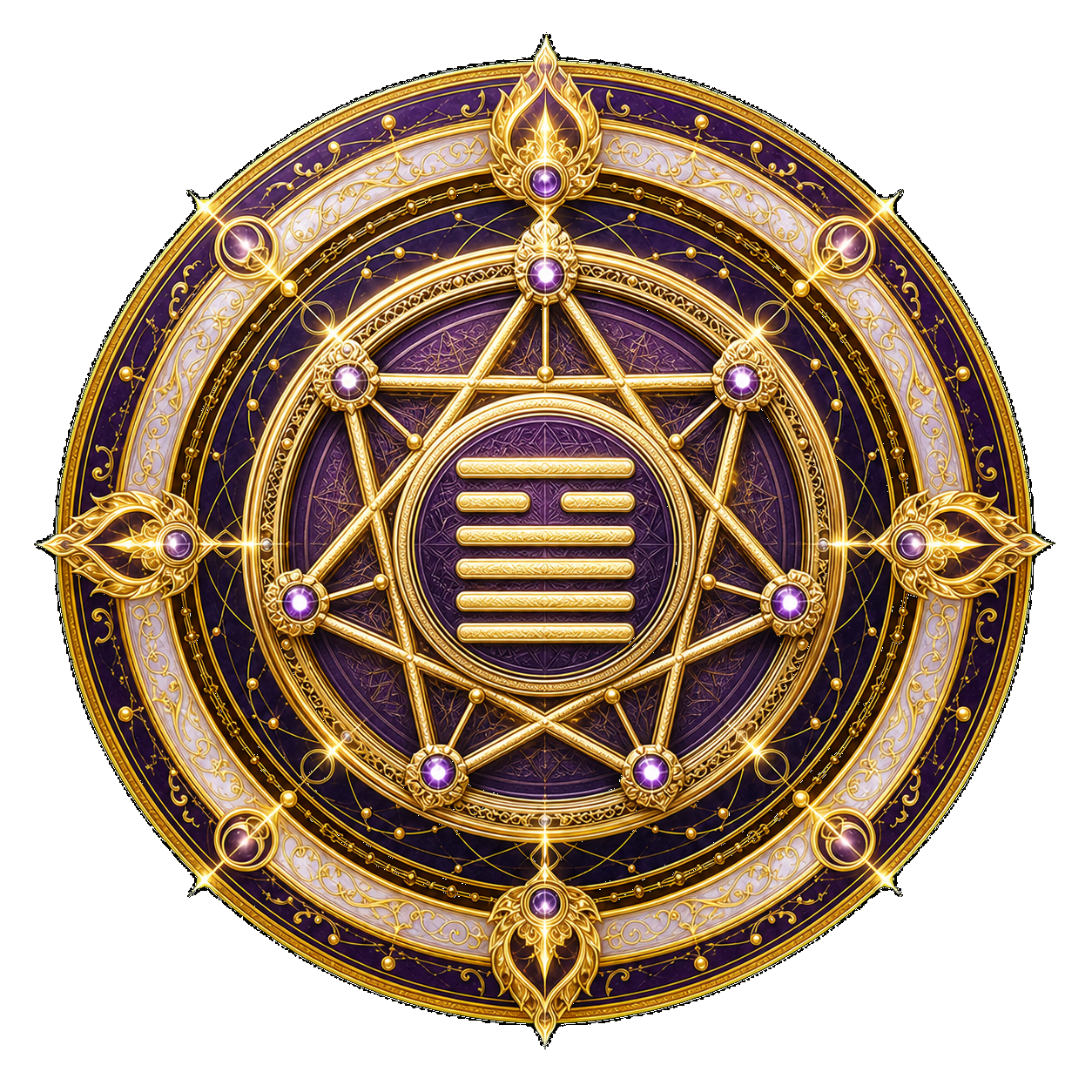 紫微星会七芒星法阵与火天大有卦象 Logo